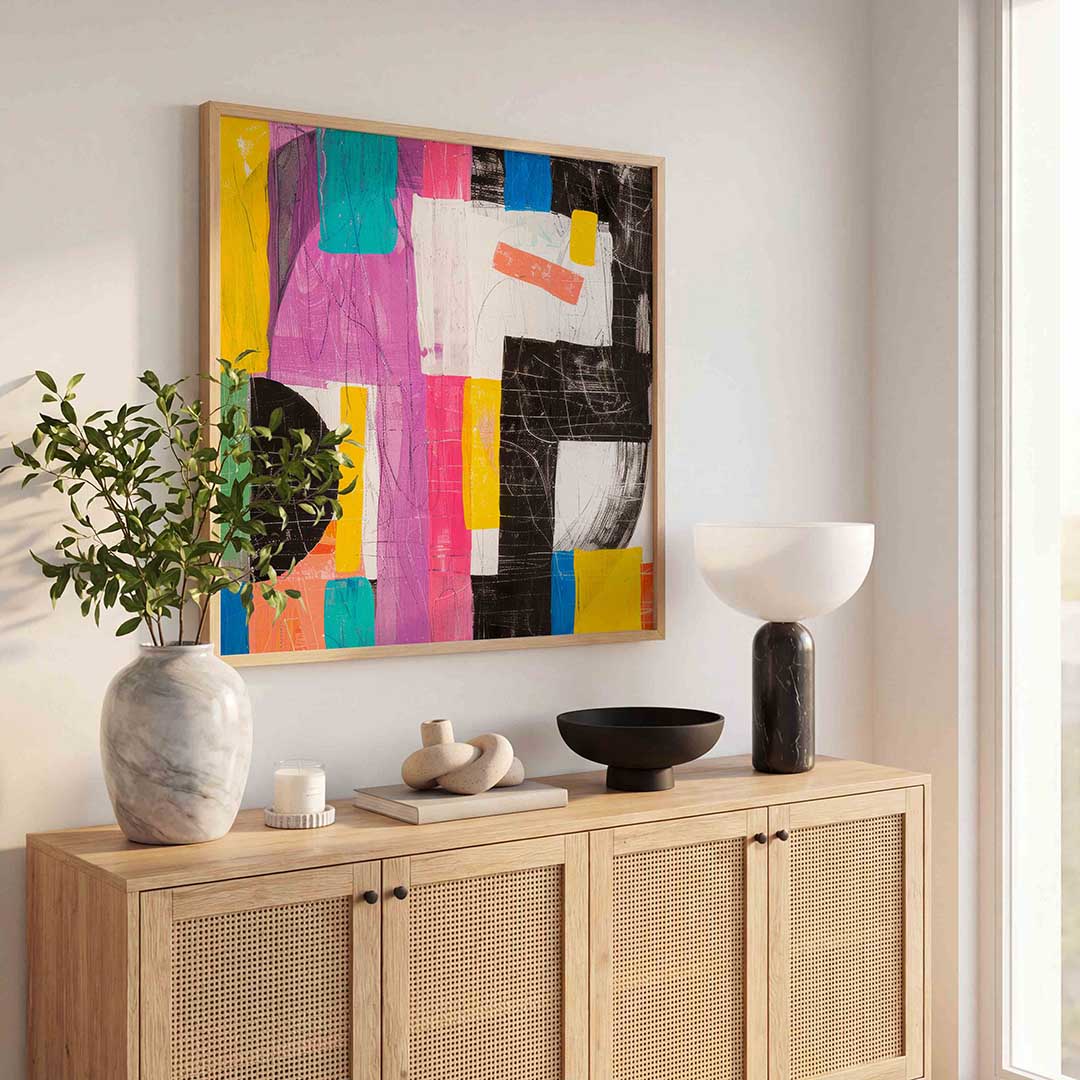 Abstracte vormen – illustratie poster in vierkant formaat