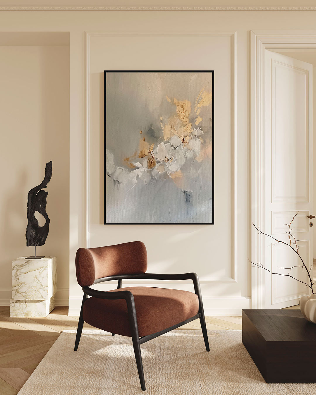 Organische bloemenvormen – staand wanddecoratie kunstwerk