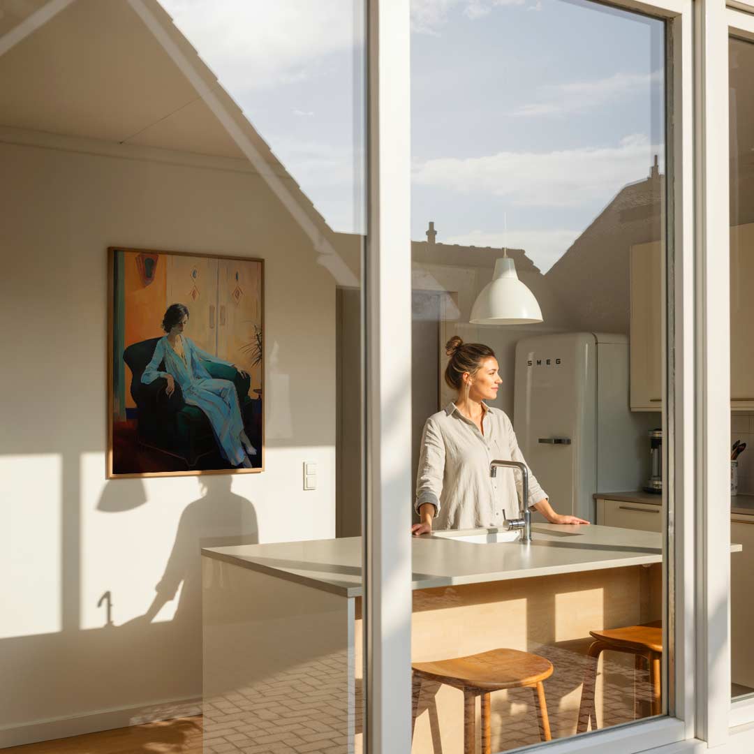 Ontspannen Elegantie Vrouwelijke Portretposter – vrouwelijke portretposter in staand formaat