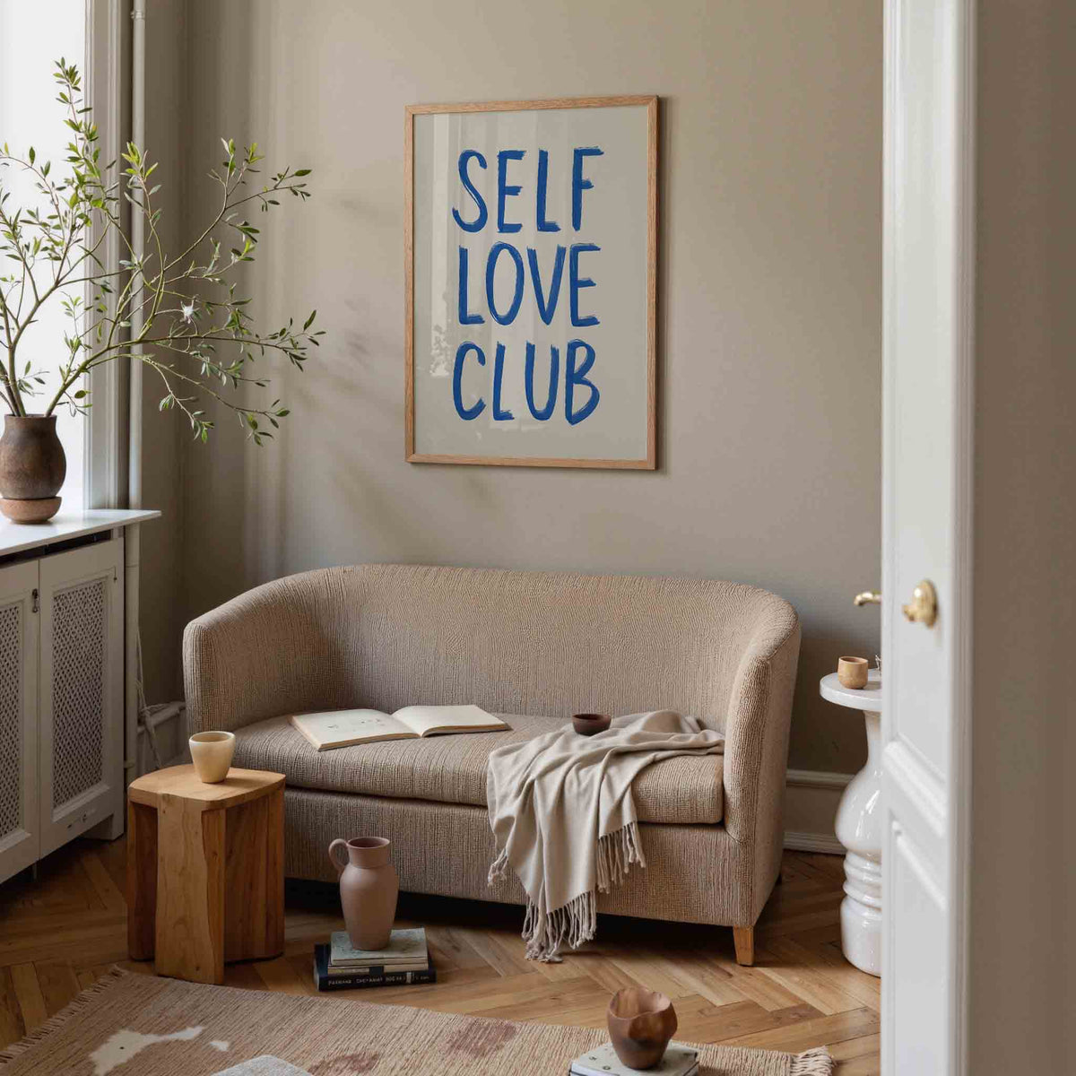 Self love club – rustige poster in staand formaat