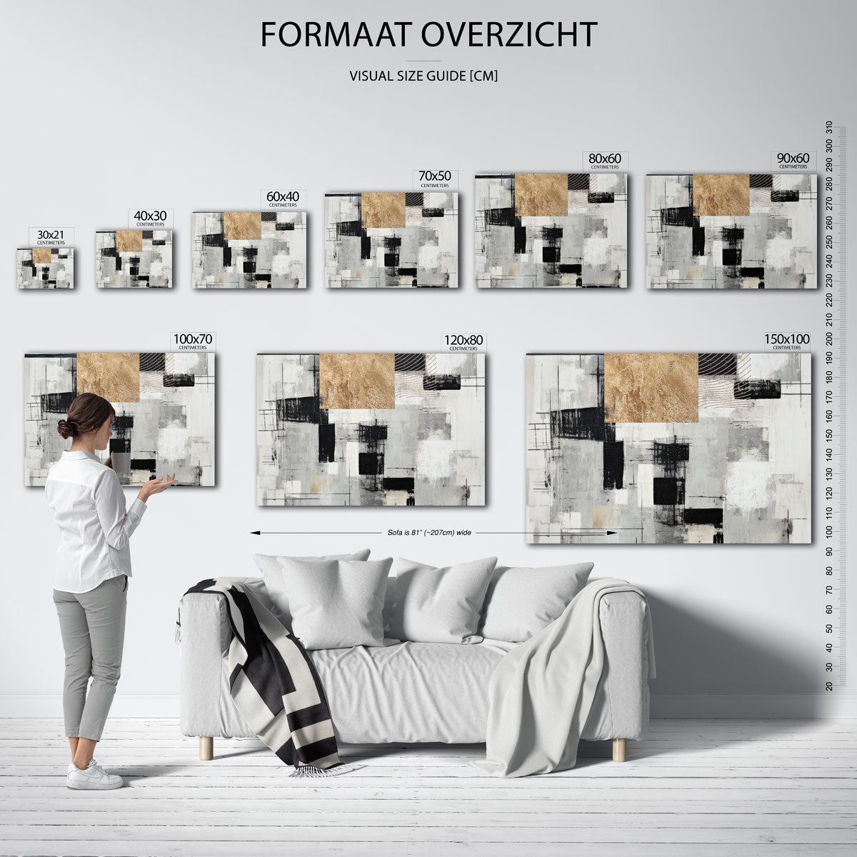 Abstracte vormen – liggende muurposter met abstracte vormen