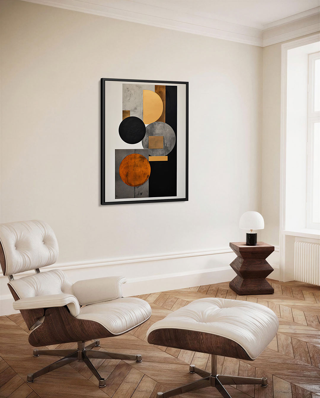 Geometrische vormen compositie – decoratief kunstwerk voor aan de muur