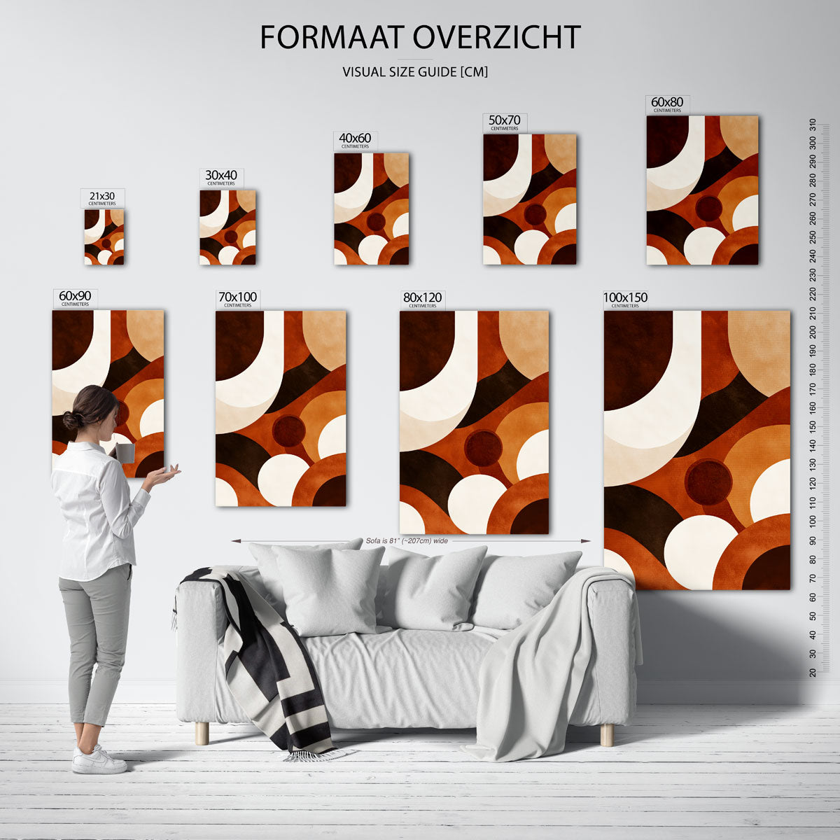 Abstracte vormen – staande muurposter met abstracte vormen