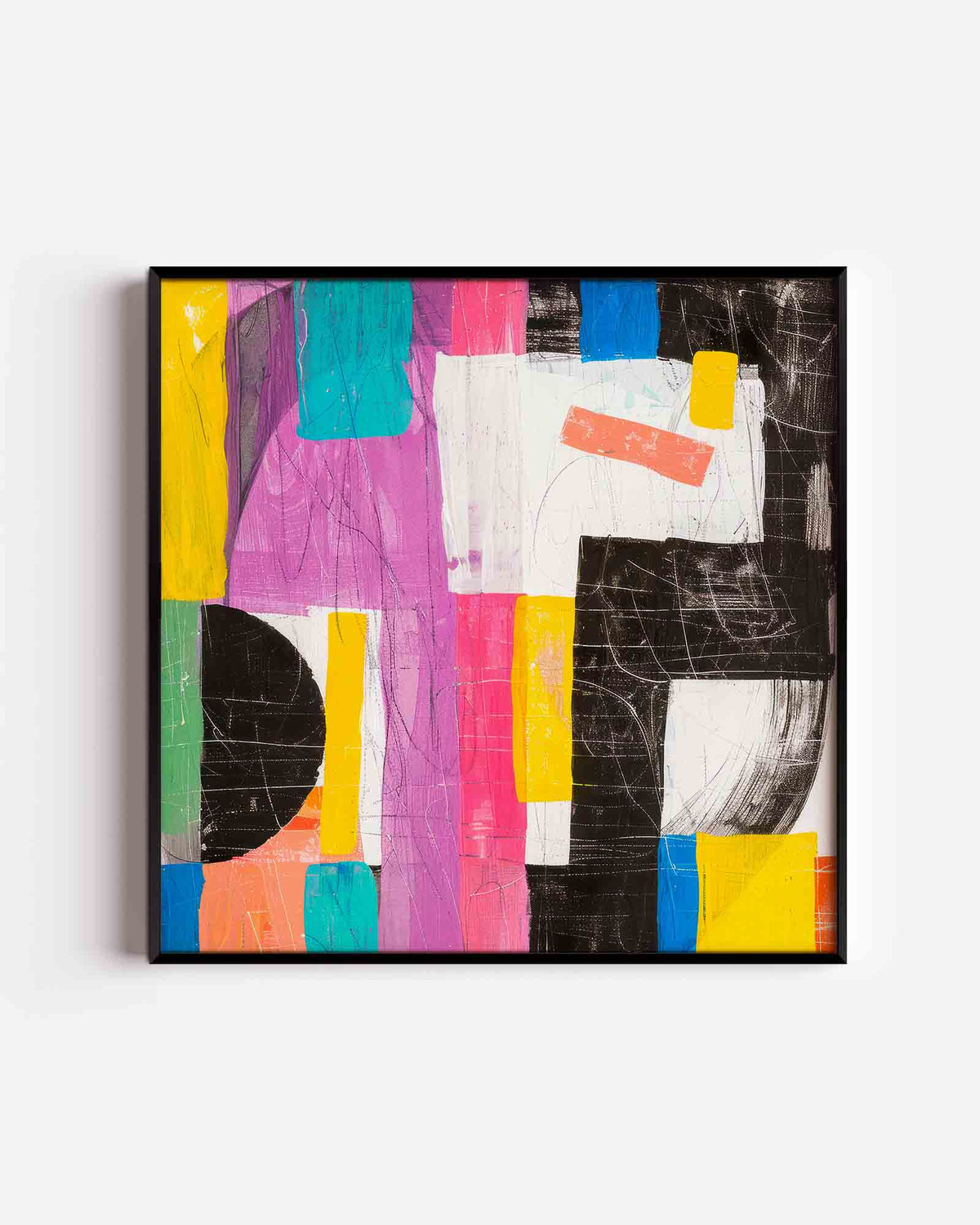 Abstracte vormen – kleurrijke illustratie poster als wanddecoratie