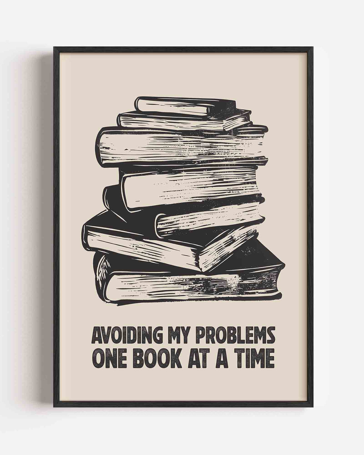 Stapel boeken – hedendaagse illustratie portret poster als wanddecoratie