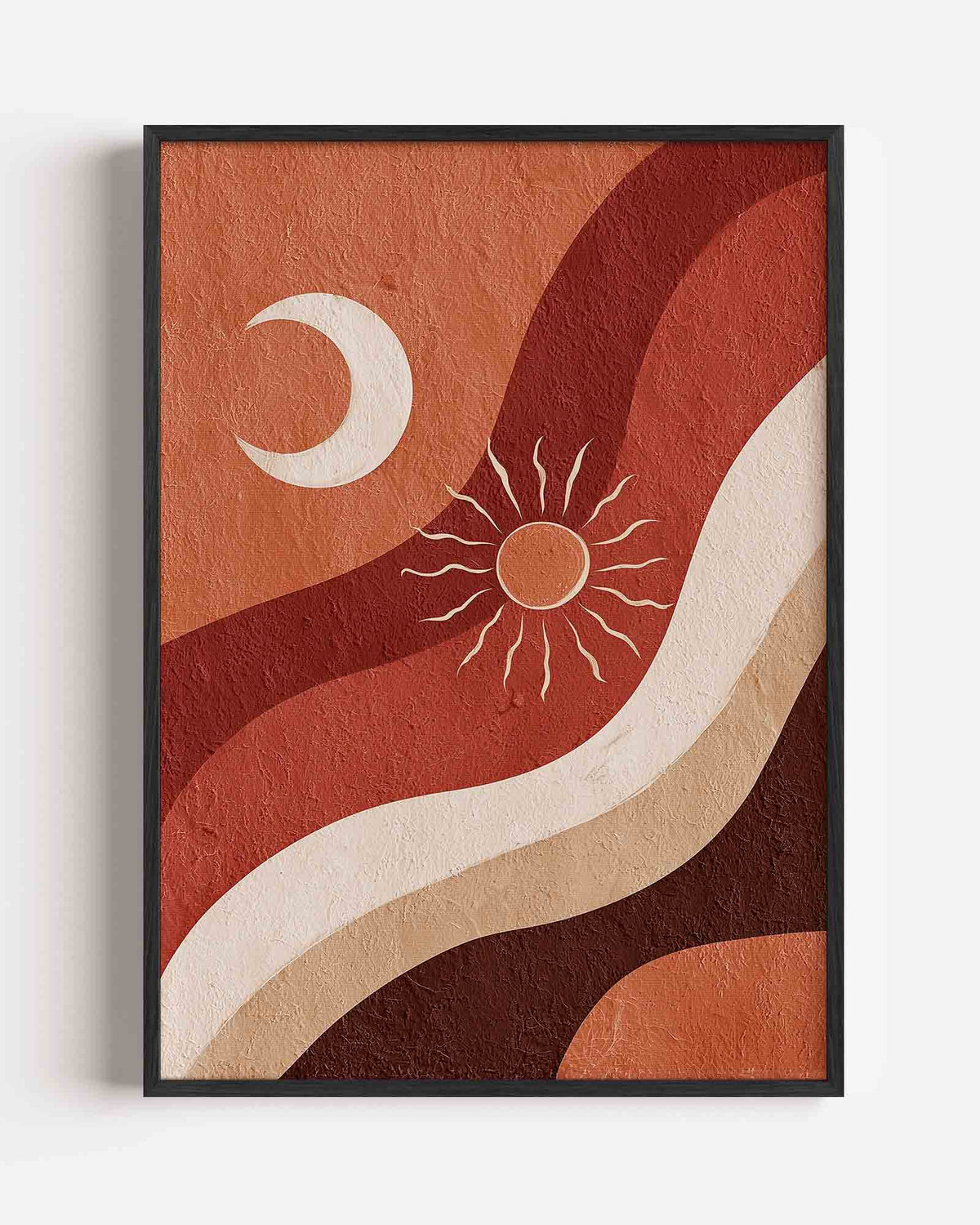 Maan en zon – abstracte portret poster als wanddecoratie