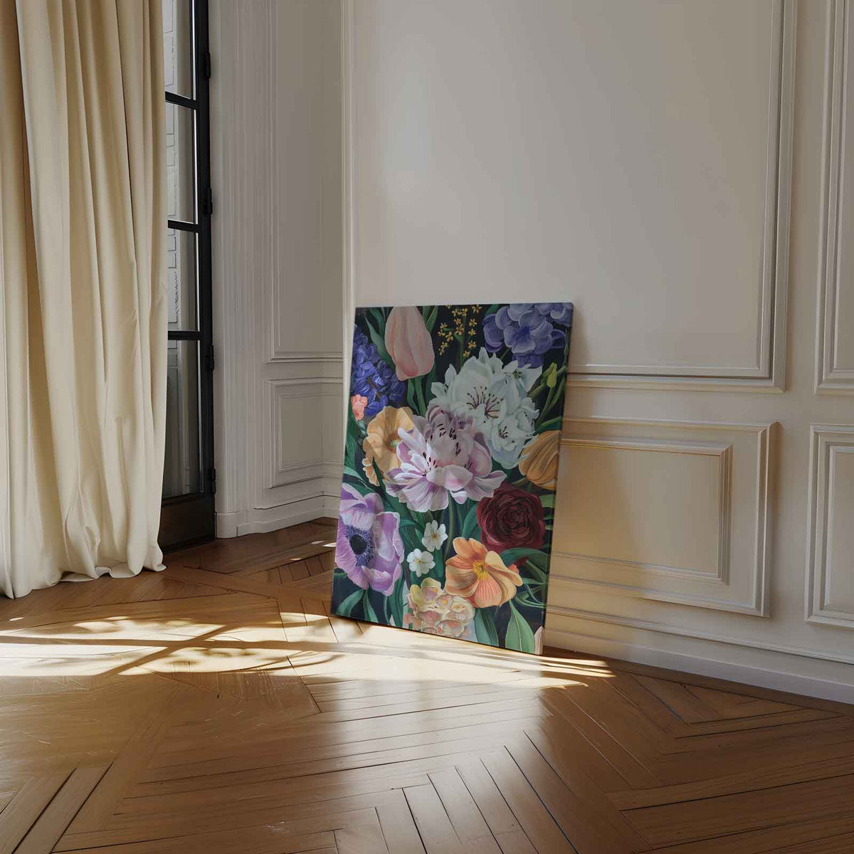 Bloemenpracht op Canvas – dibond wanddecoratie in staand formaat