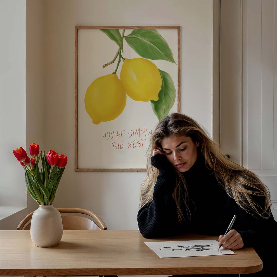 Simply the Zest Citroenposter – culinaire wandkunst als portret poster