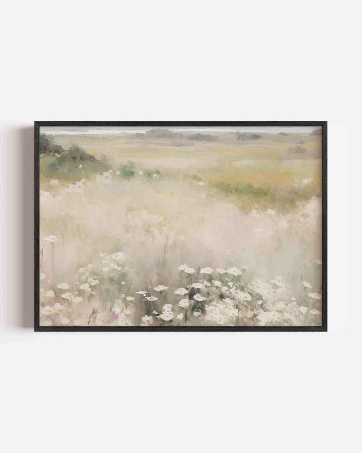 Bloemenveld – hedendaagse illustratie poster in landscape formaat