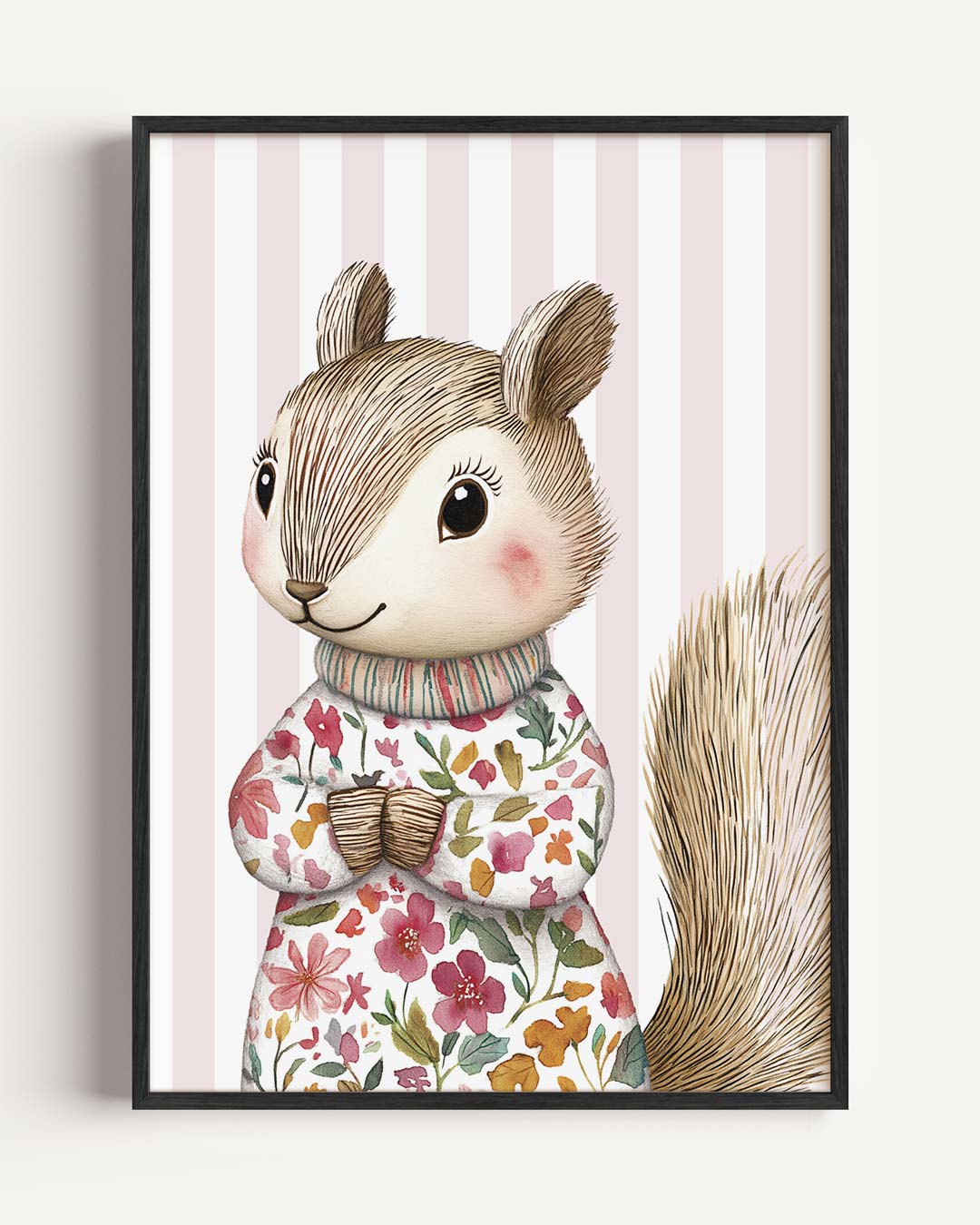Schattige Eekhoorn – kids portret poster als wanddecoratie