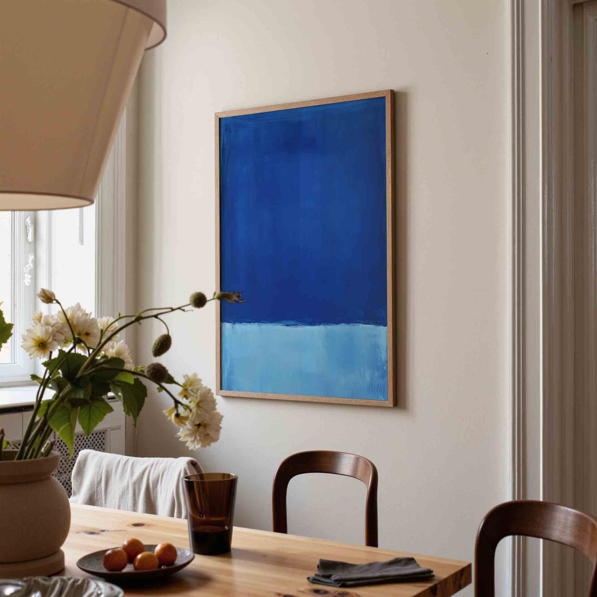 Blauwe abstracte – kunst en design poster in portret formaat