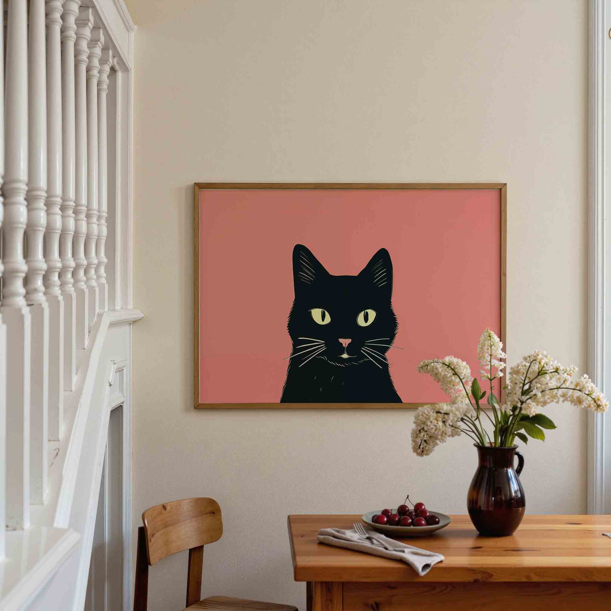 Zwarte kat – dieren poster in liggend formaat