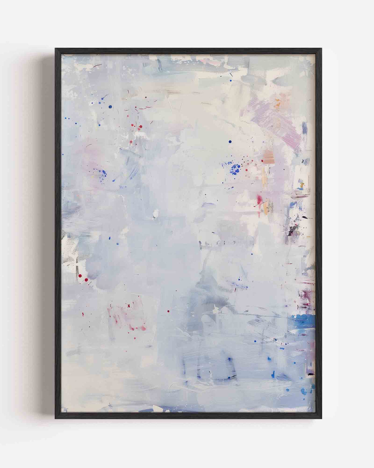 Abstracte blauwe en witte – Kleur & Vormen portret poster als wanddecoratie