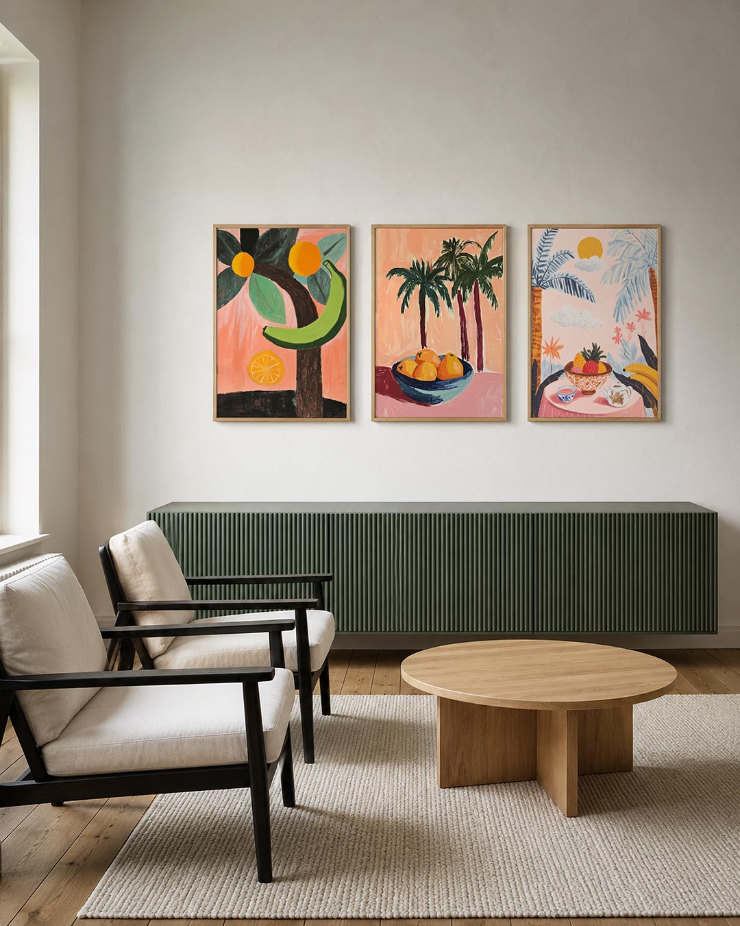 Fruitige vormen posterset – tweede productweergave – deze posterset toont een speelse mix van ronde en gebogen