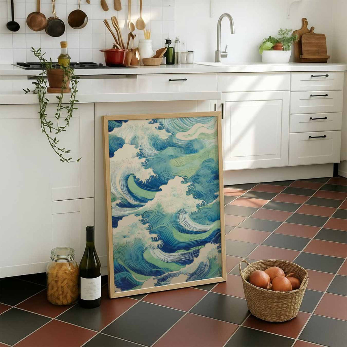 Ocean Waves Wandposter – staande muurposter met zomerse uitstraling