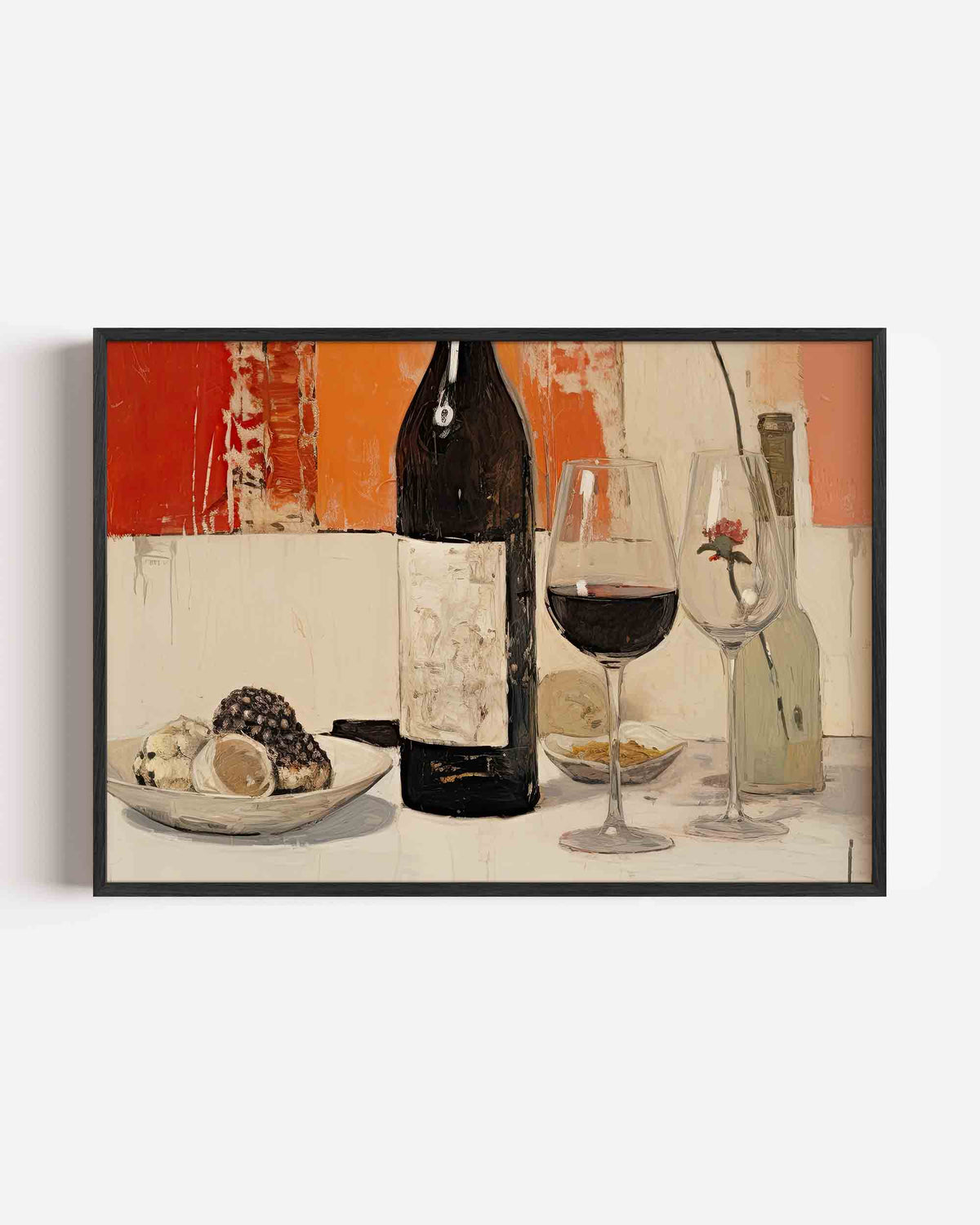 Wijn en glazen – keuken landscape poster als wanddecoratie