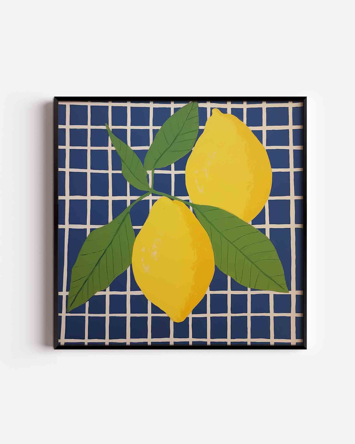 Citroenen op blauw – keuken vierkante poster als wanddecoratie