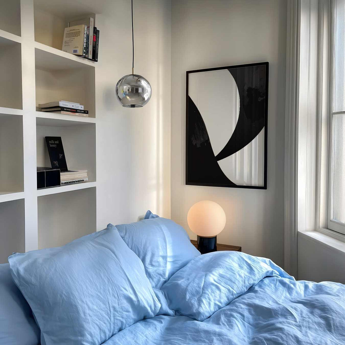 Stijlvolle Zwart-Wit Abstracte Kunstposter – abstracte poster als moderne staande wanddecoratie