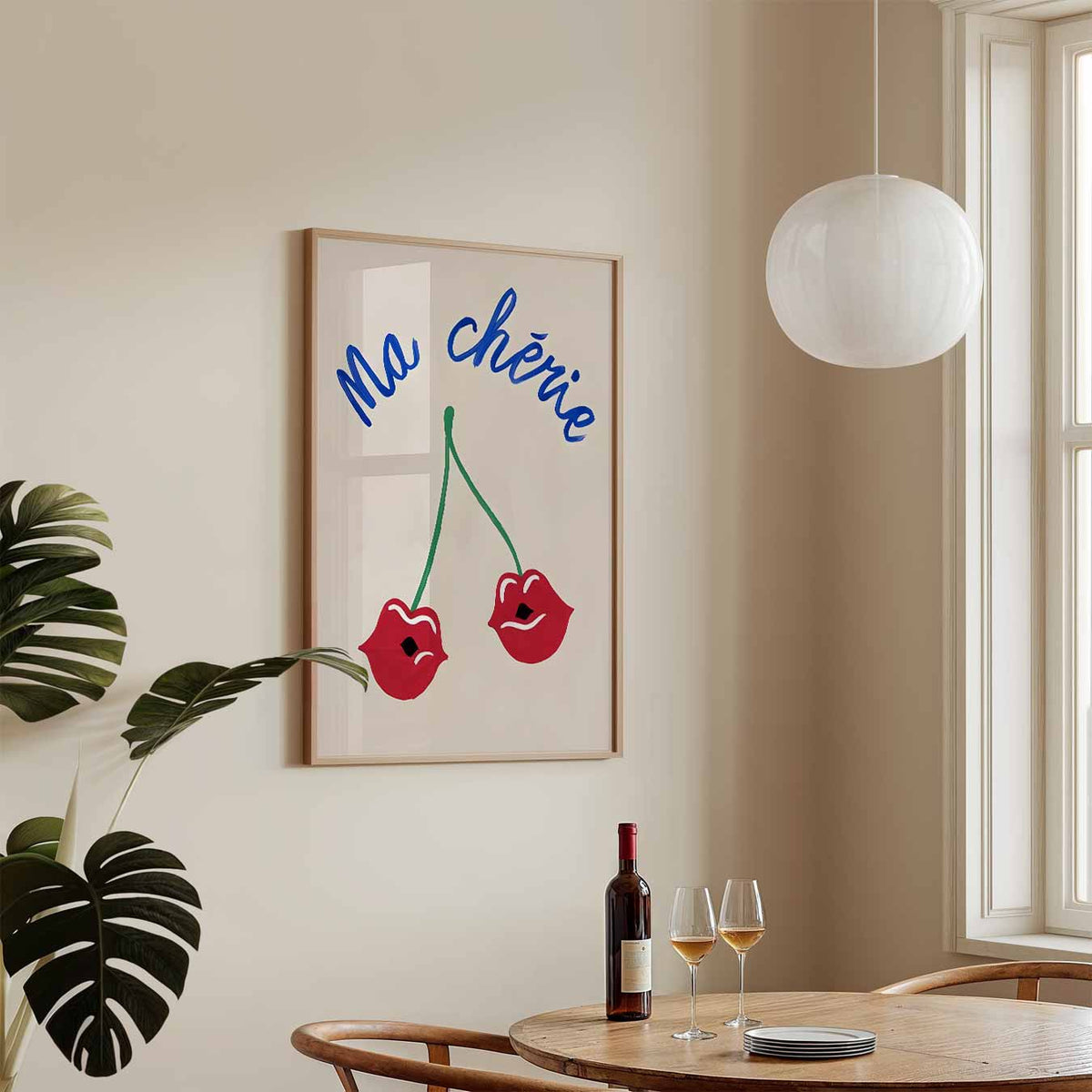 Ma Chérie Kersen – staande Popart wanddecoratie van WallArtistic