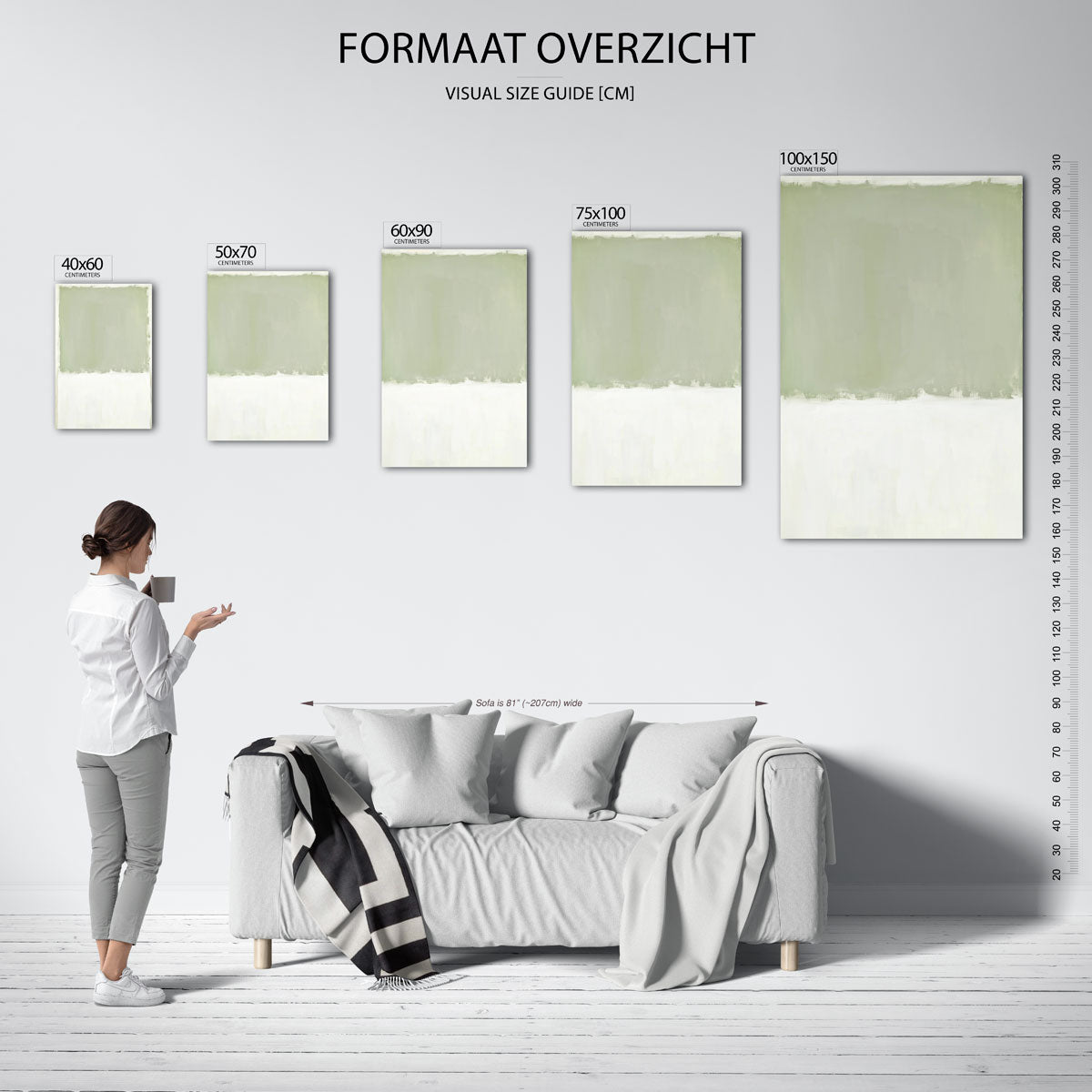 Rustige kleurencompositie – staand wanddecoratie kunstwerk