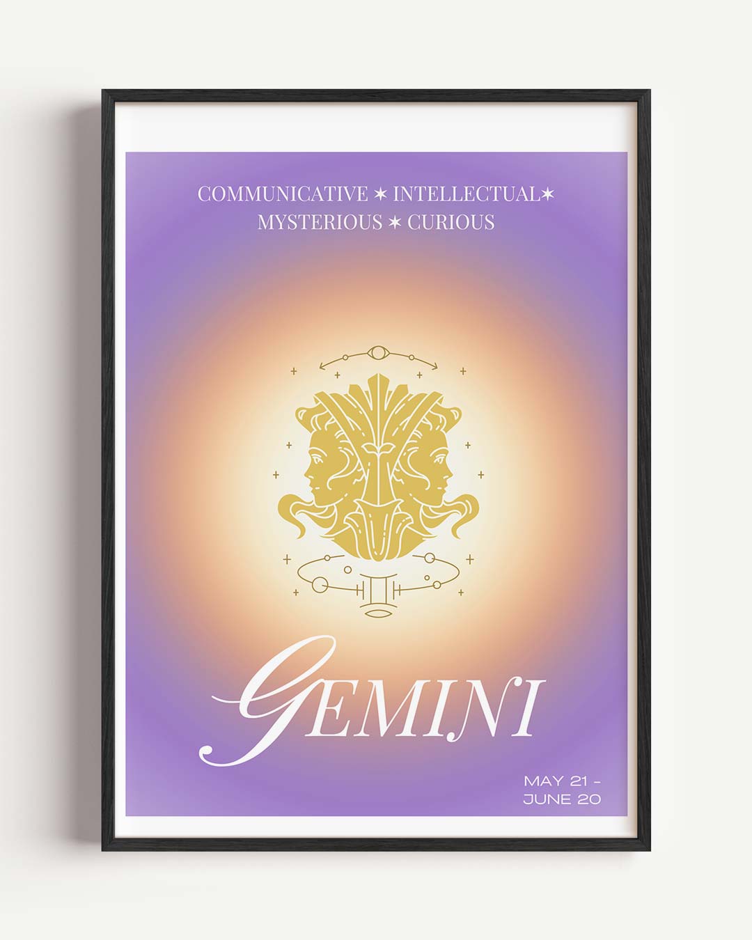 Stijlvolle Tweelingen – mindful portret poster als wanddecoratie