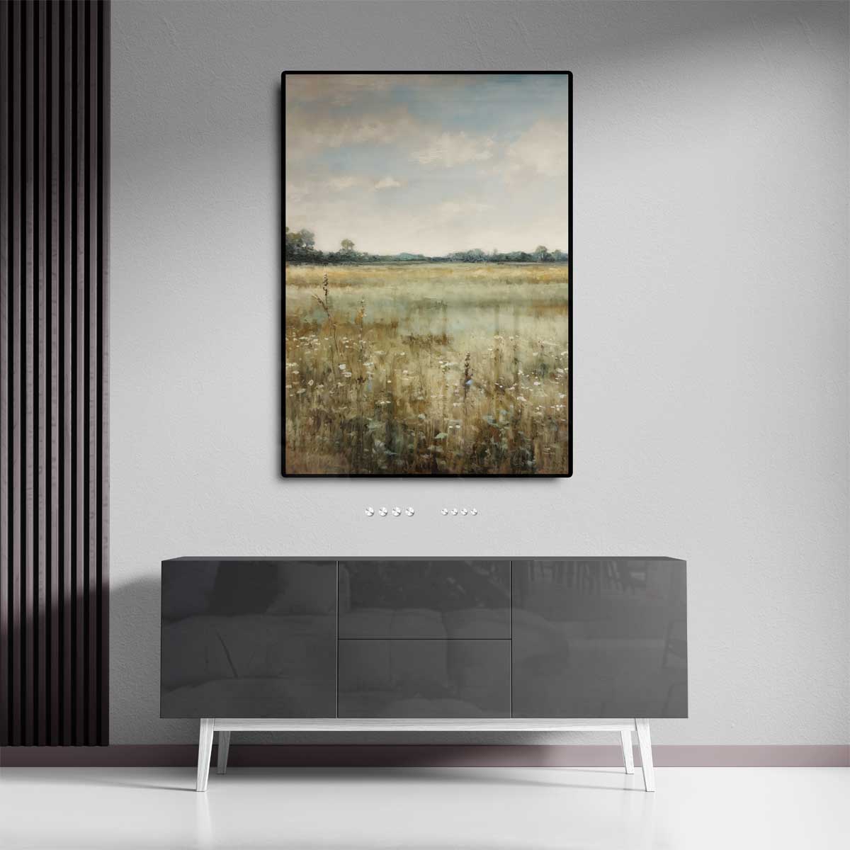 Zomerweide in de ochtend – plexiglas kunstwerk als wanddecoratie