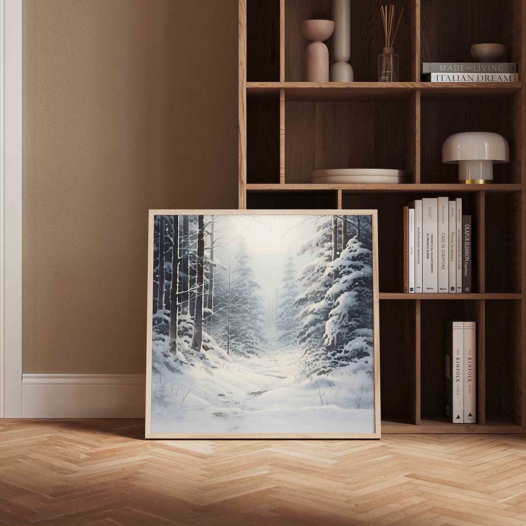 Winterbos – kerstposter in vierkant formaat