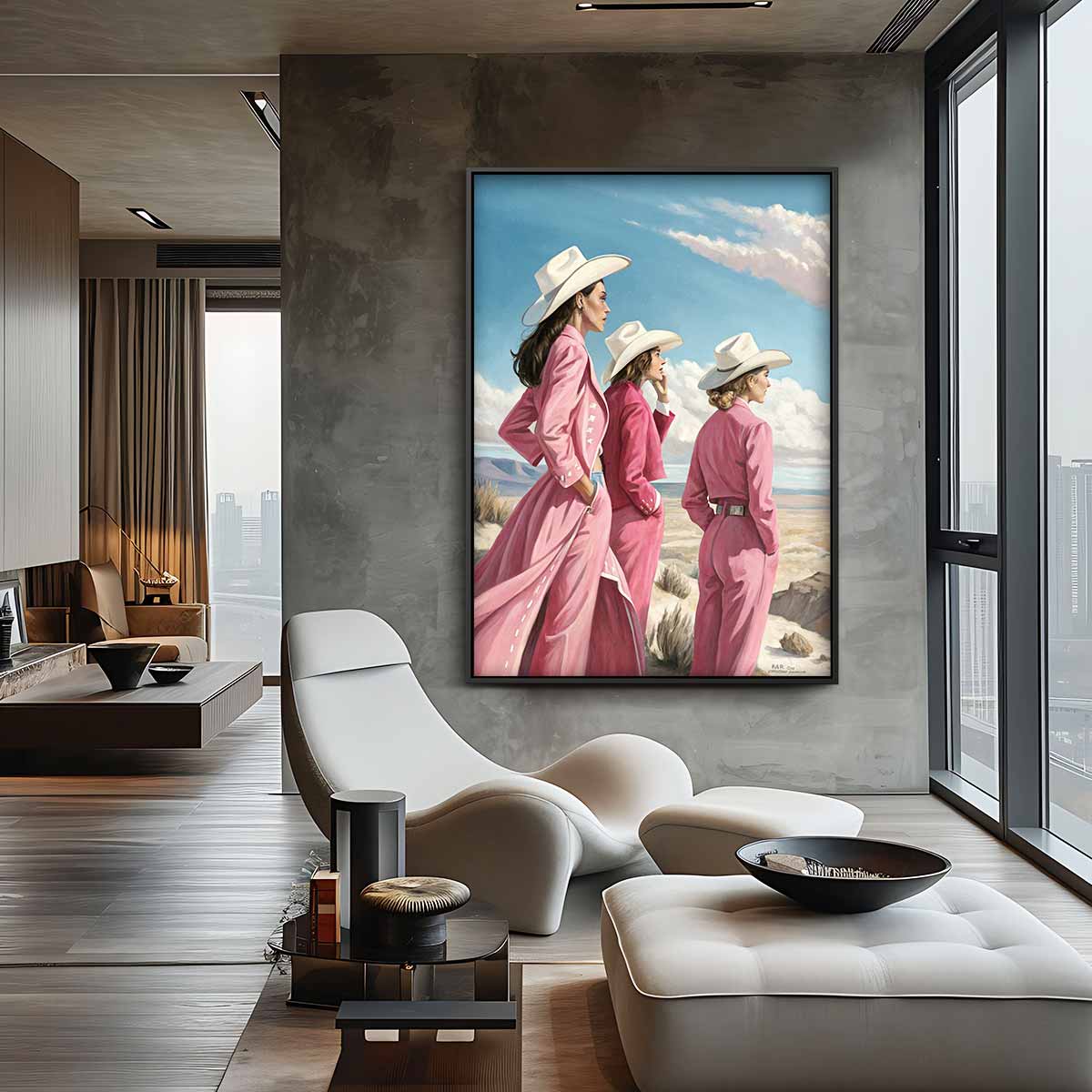 Western Dames in Stijl – staand kunstwerk voor modern interieur