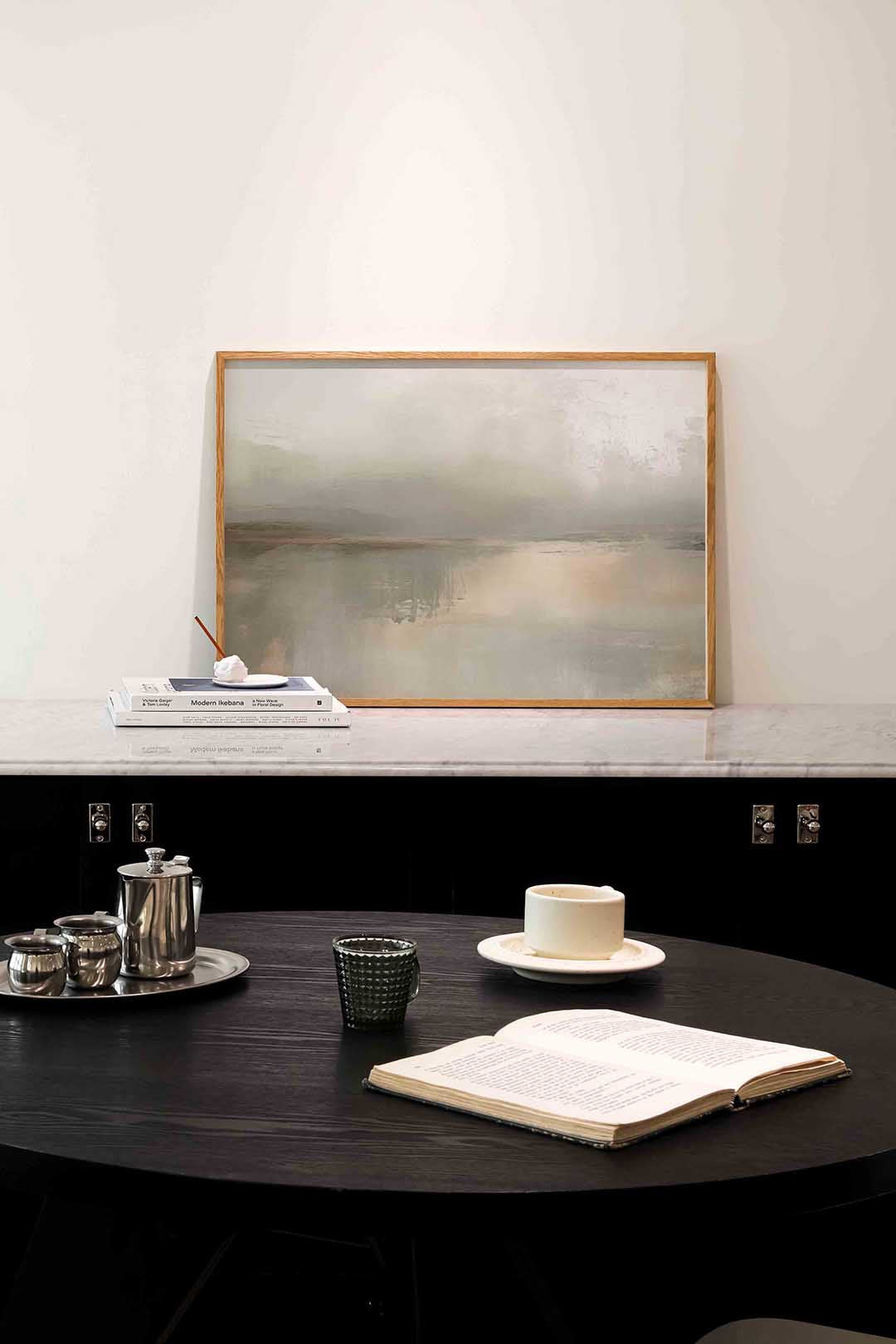 Rustige landschapsimpressie – abstracte poster in liggend formaat