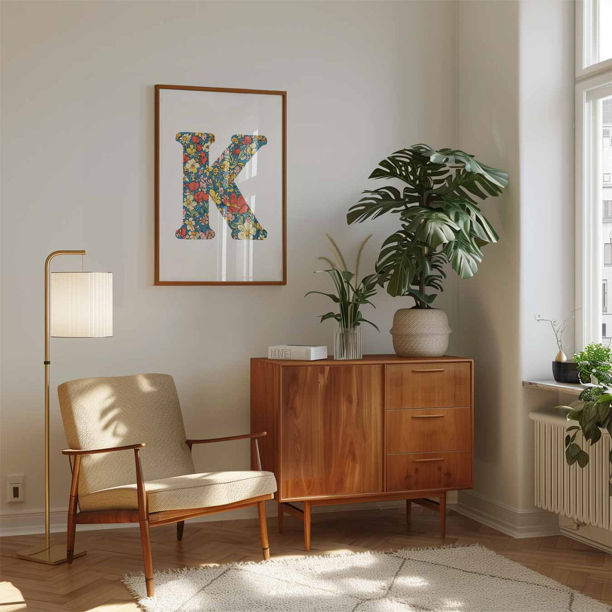Bloemrijke Alfabet – speelse wandkunst als portret kinderposter
