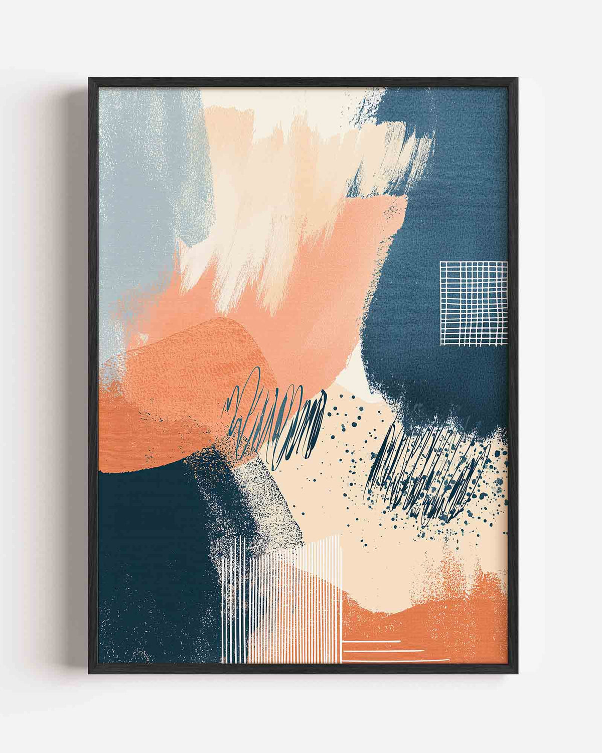 Abstracte penseelstreken – abstracte portret poster als wanddecoratie