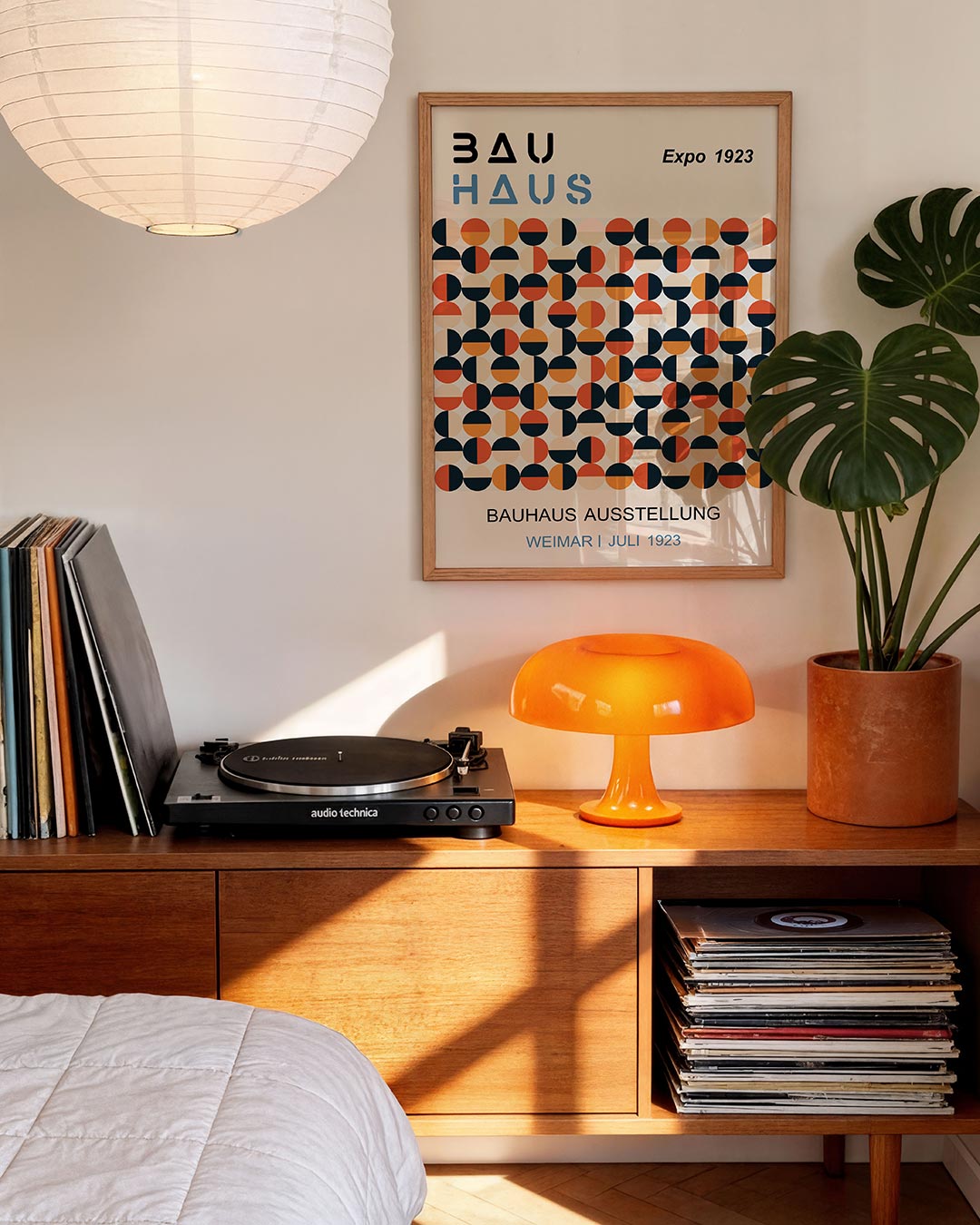 Vormritme en kleur – moderne Bauhaus wandkunst als poster