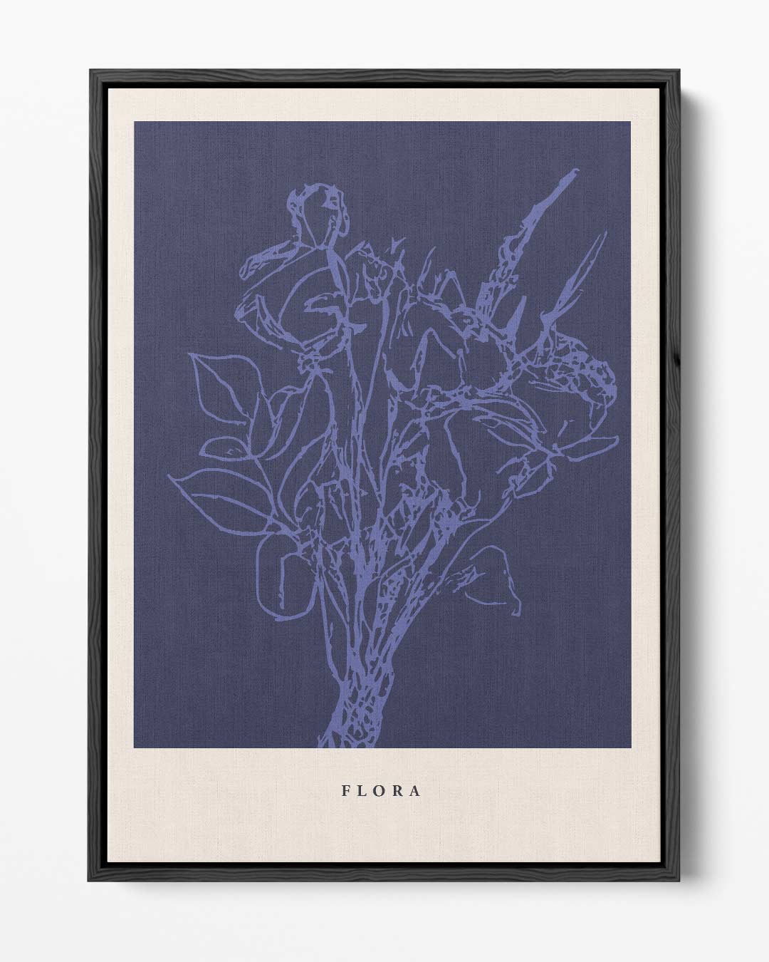 Bloemenpracht in Blauw – portret kunstwerk als wanddecoratie