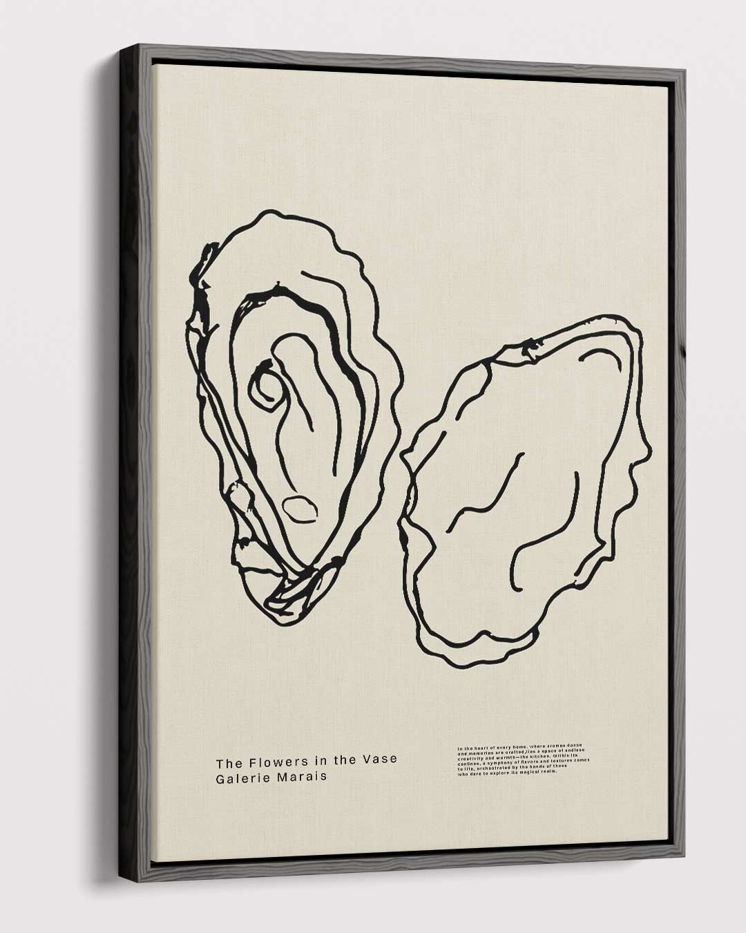 Oesterlijnenschets – dibond kunstwerk als wanddecoratie