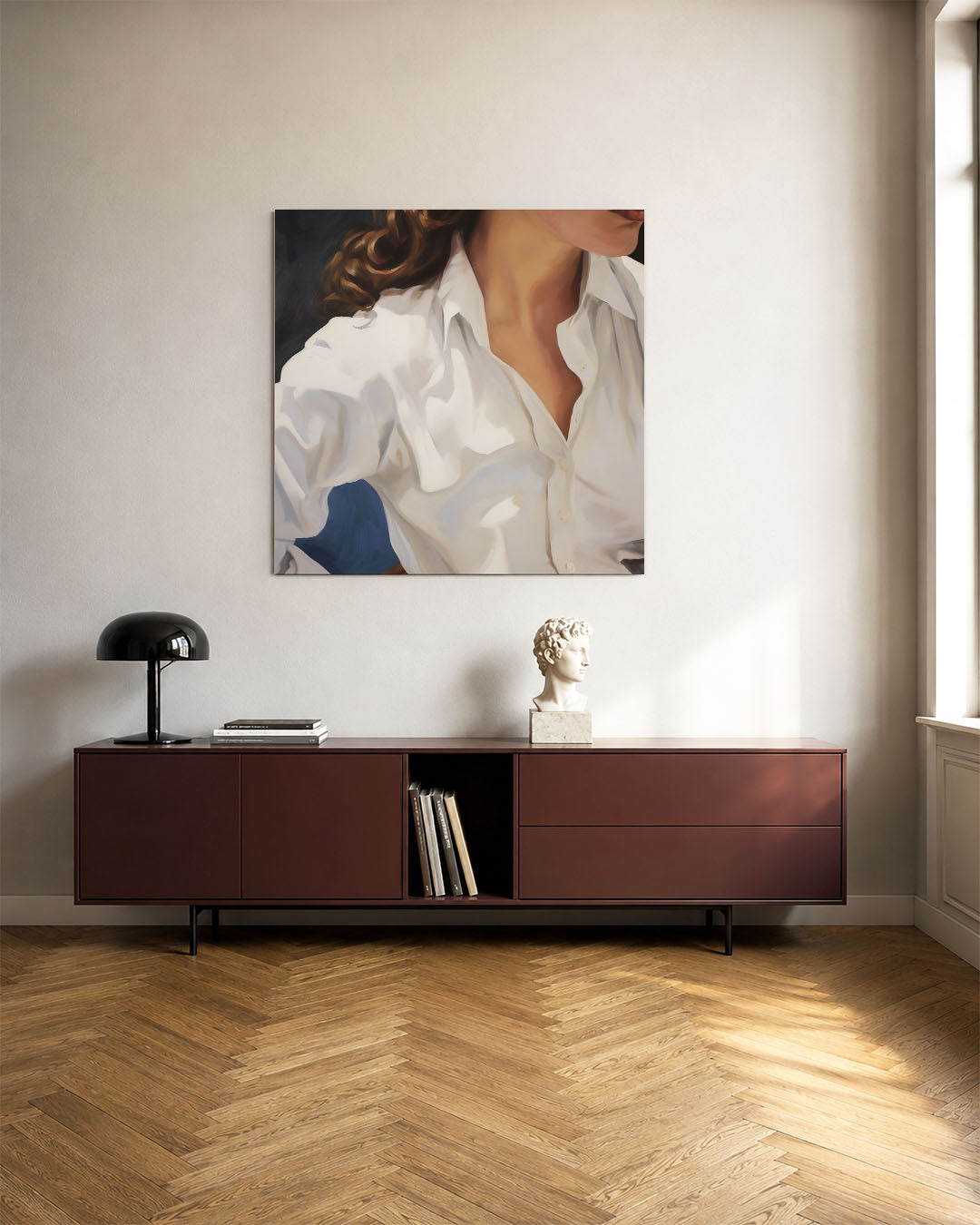 Elegante portretstudie kunstwerk – tweede productweergave – dit kunstwerk toont een gedetailleerde weergave van een persoon