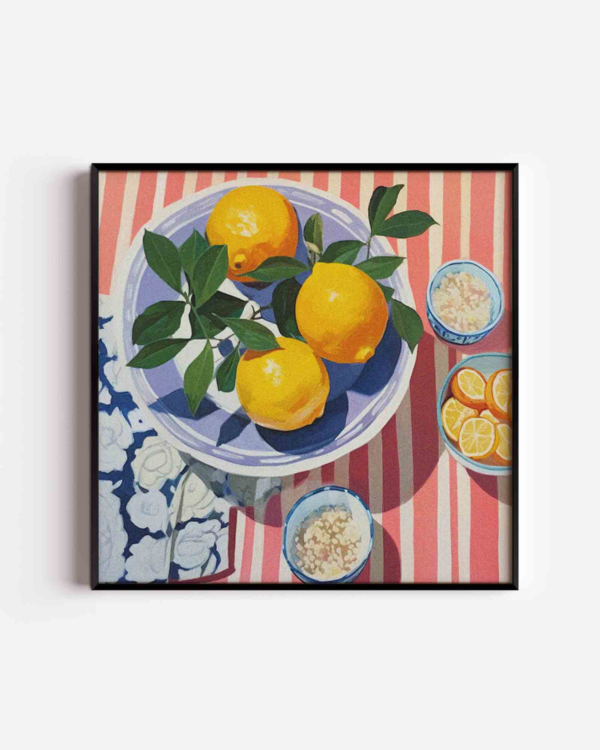 Citroenen op schaal – keuken vierkante poster als wanddecoratie