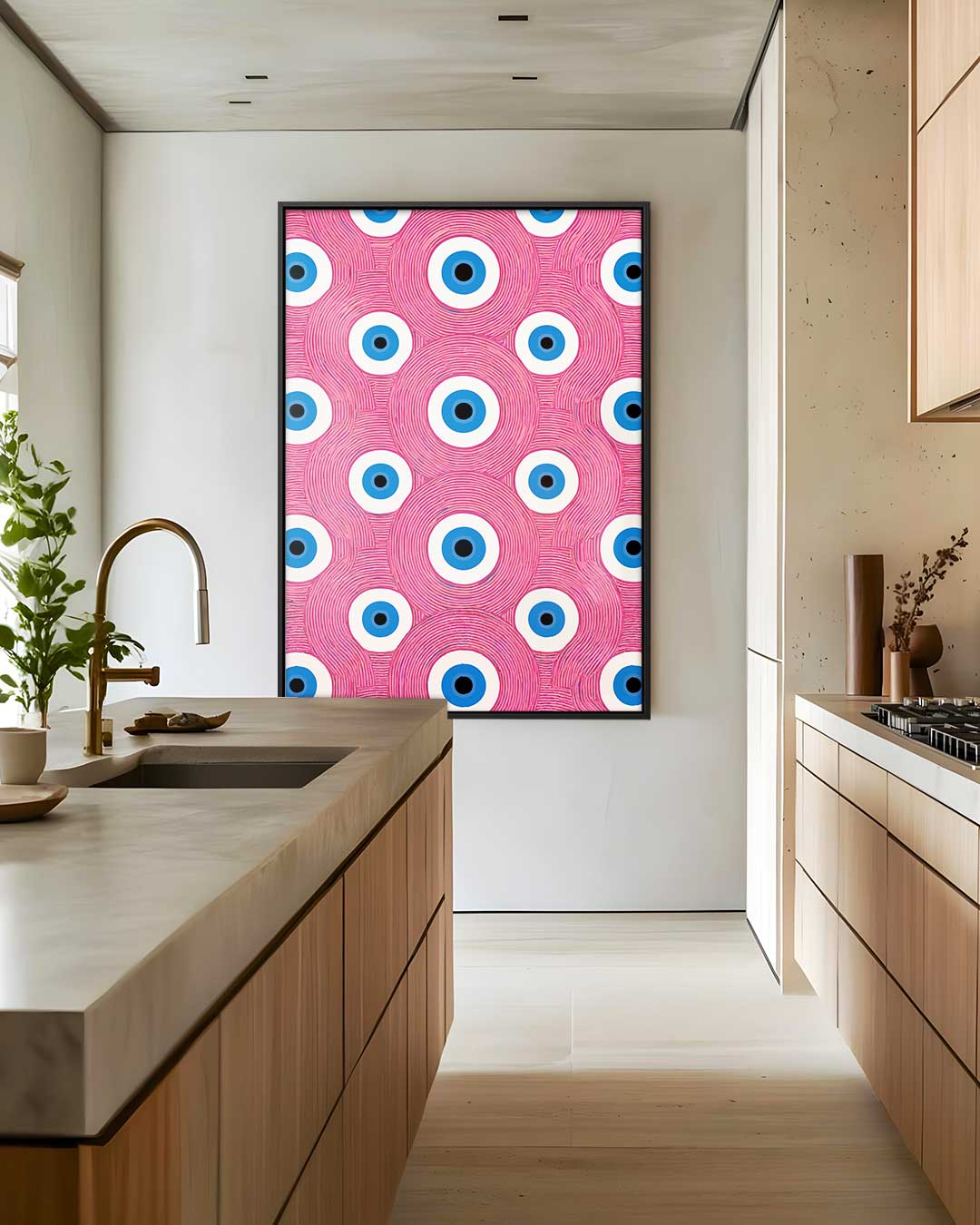 Ogenpatroon in Kleurrijke Herhaling – dibond wanddecoratie in staand formaat