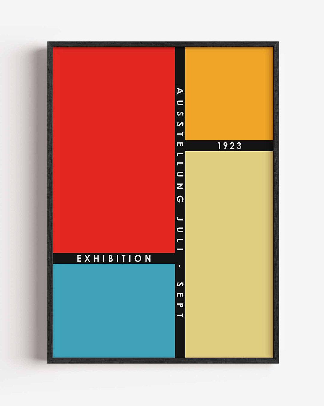 Vlakverdeling en kleur – staande Bauhaus poster als wanddecoratie