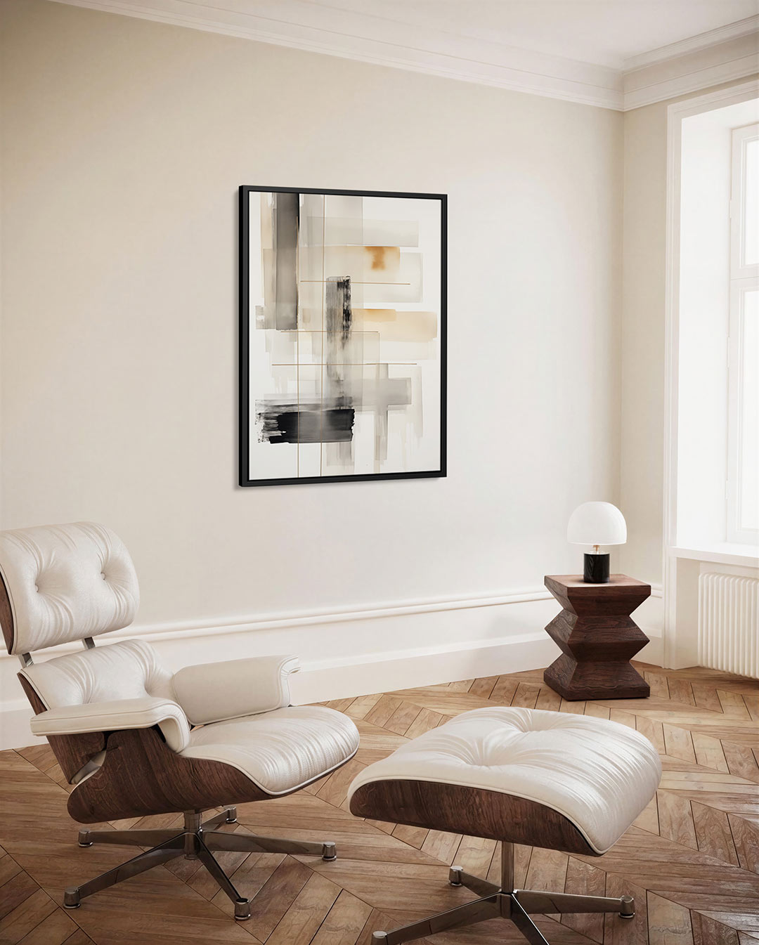 Geometrische lagen – staand wanddecoratie kunstwerk