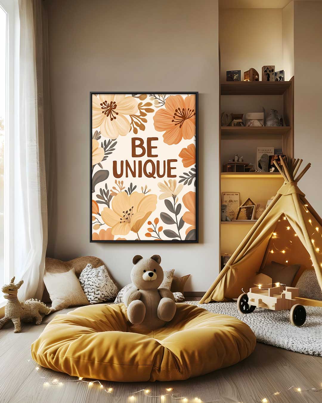 Bloemenmotivatie Poster – staand kunstwerk voor modern interieur