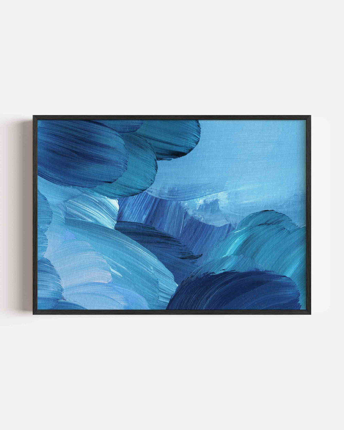 Blauwe penseelstreken – schilderkunst landscape poster als wanddecoratie