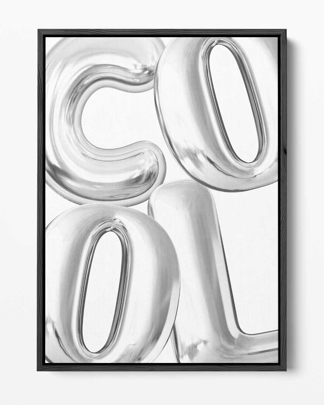 Coole Zilveren Letters – portret kunstwerk als wanddecoratie