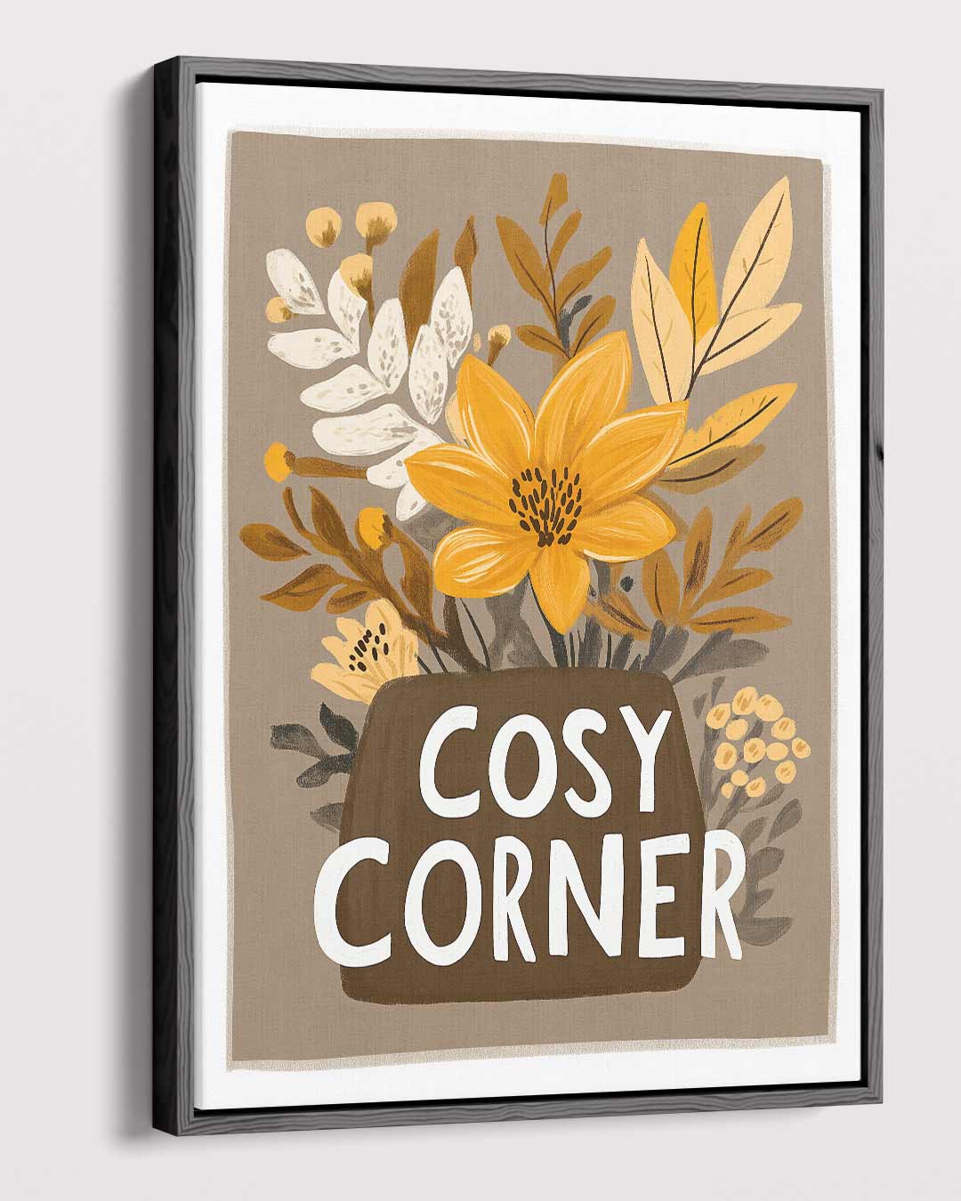 Cosy Corner Bloemenillustratie – plexiglas wanddecoratie in portret formaat