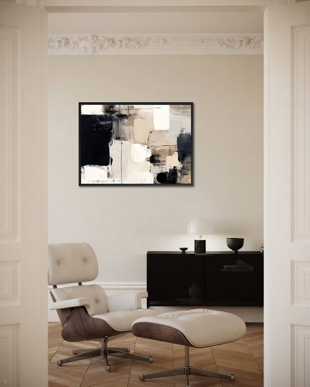 Geometrische compositie – liggende wanddecoratie