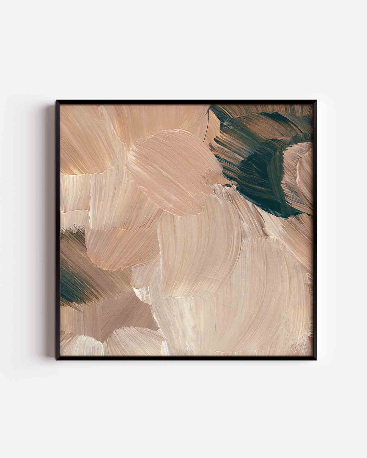 Abstracte beige penseelstreken – schilderkunst vierkante poster als wanddecoratie