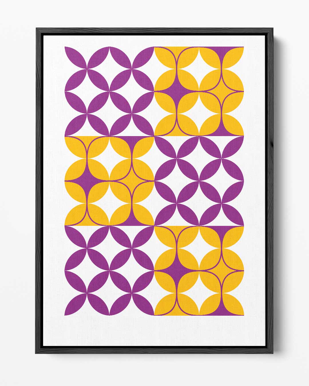 Kleurrijke Geometrische Patronen – portret kunstwerk als wanddecoratie