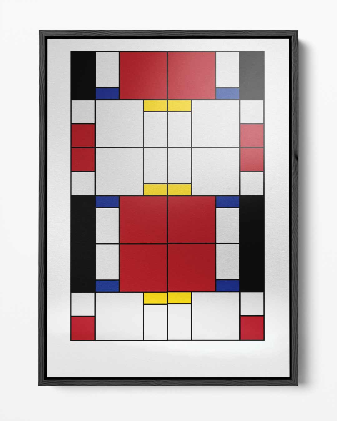 Mondriaanse Mozaïek – portret kunstwerk als wanddecoratie
