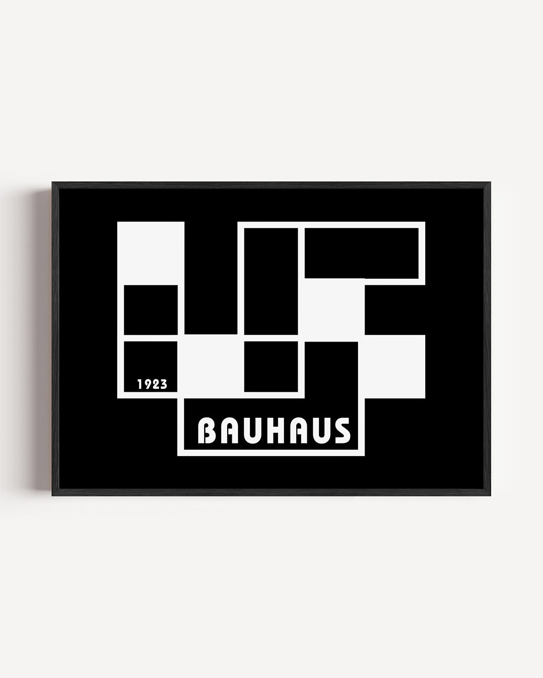 Vlakverdeling en lijnen – liggende Bauhaus poster als wanddecoratie