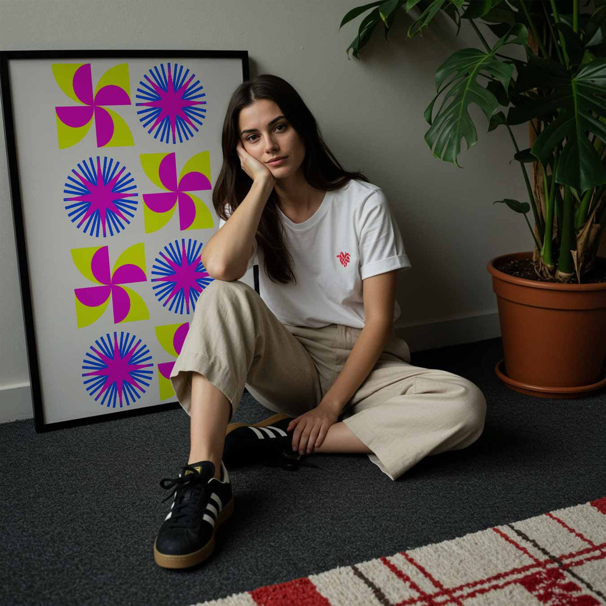 Retro Vibes Kunstposter – abstracte wandkunst als portret poster