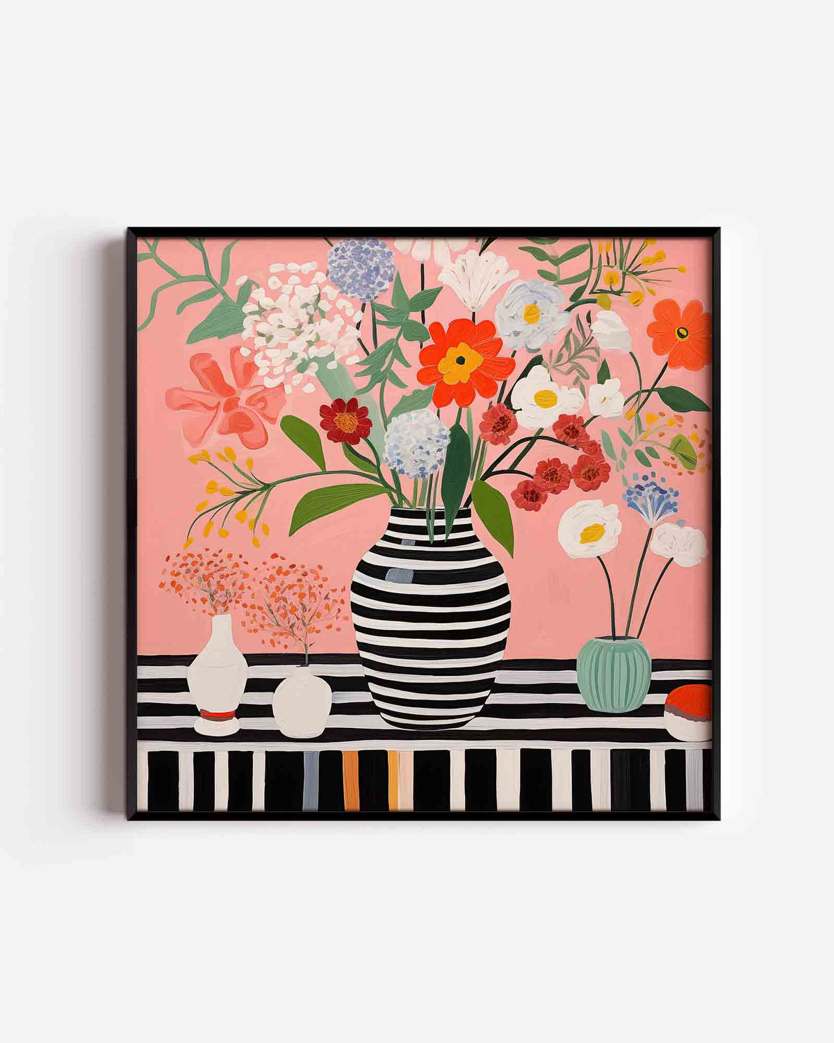 Bloemen in vazen – bloemen vierkante poster als wanddecoratie